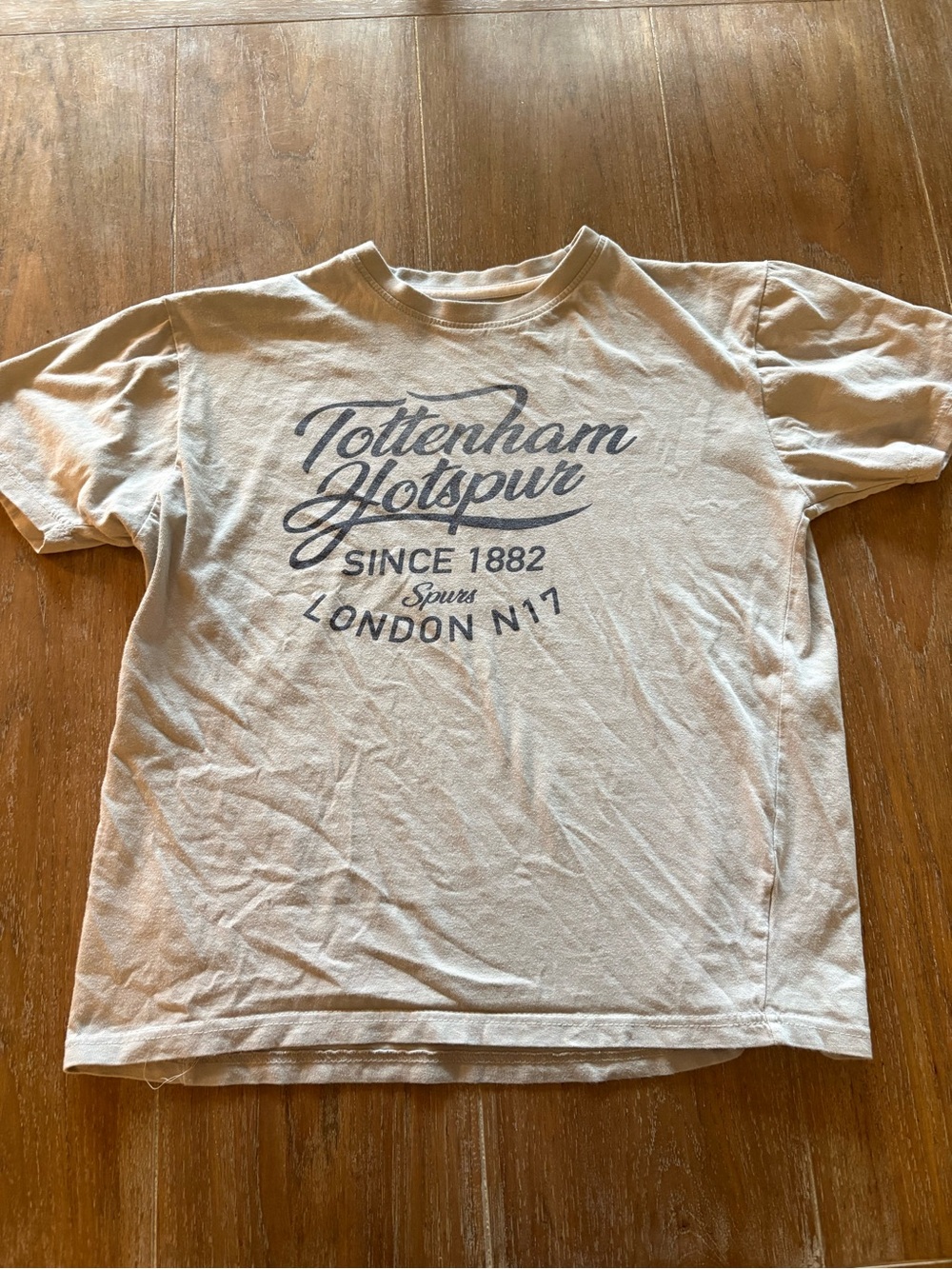 Tottenham Hotspur Cream Short-Sleeve Tee with Navy Script
